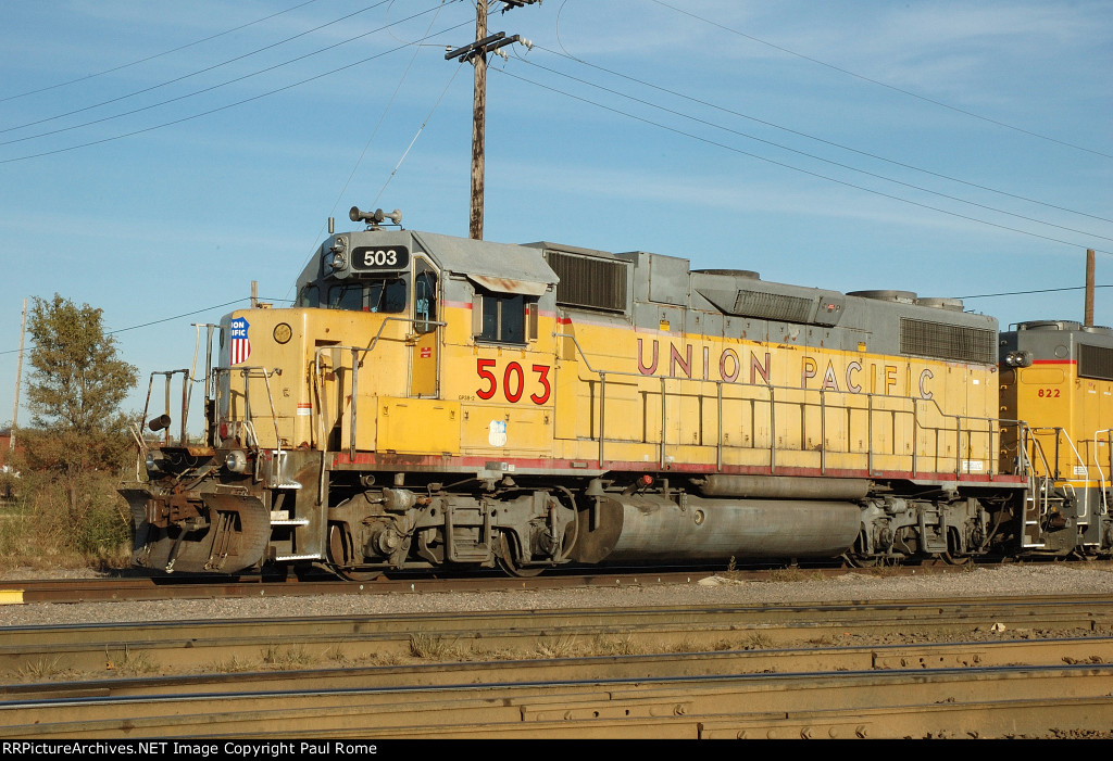 UP 503, EMD GP38-2, at the Bluffs Yard 